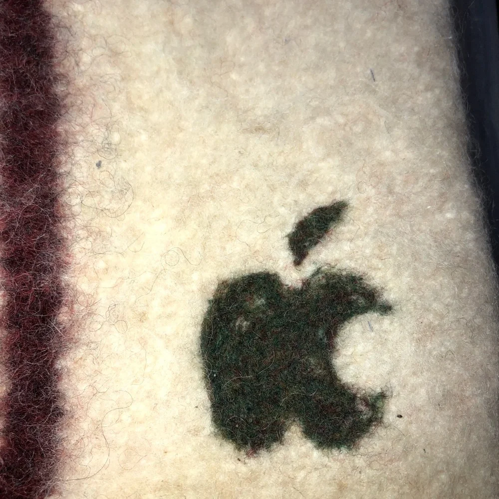 RARE Vtg Wool Apple Logo Laptop Sleeve Tablet Bag Mac Employee Gift